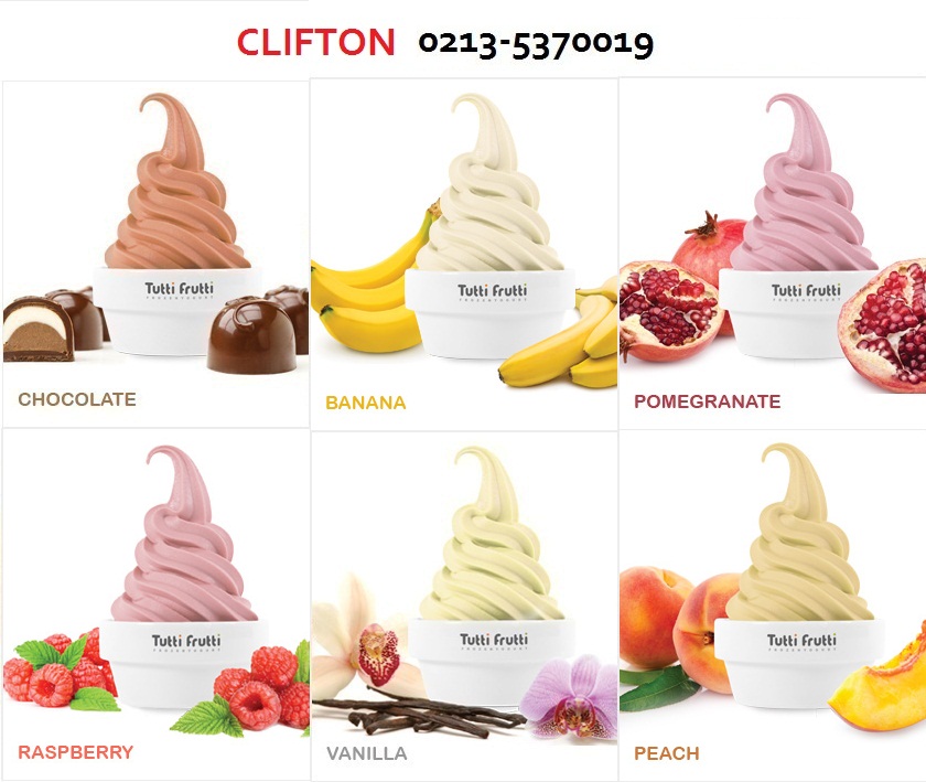Tutti Frutti Frozen Yogurt Menu, Karachi, Pakistan.